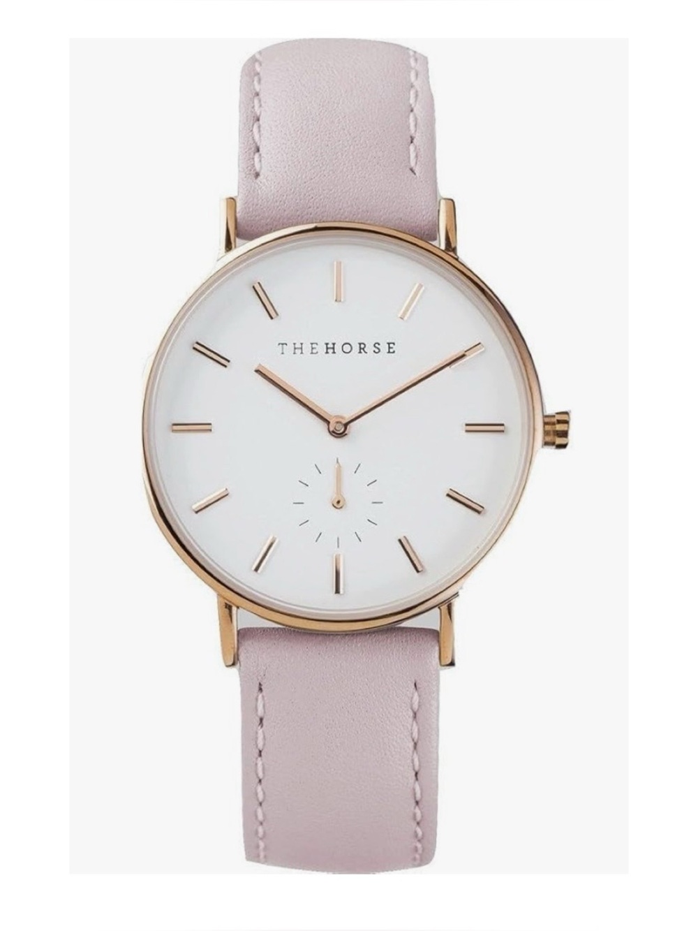 NWOT**  Anthropologie The Horse Classic Watch In Rose Gold & Baby Pink